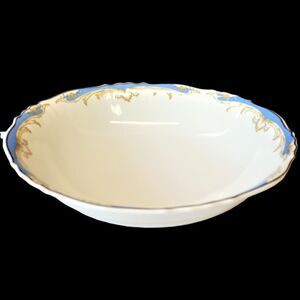 Syracuse Federal Carvel 9" Round Vegetable Bowl Blue Gold Trim 1962-1967 USA